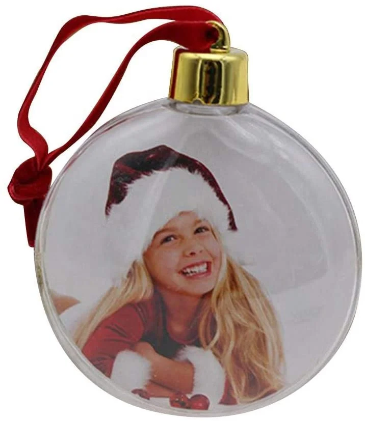 Christmas Tree Balls Decorations For Photos Plastic Photo Hanging Decor For Home DIY Party Kids Gifts