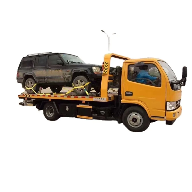 1 pull 2 cars Tow wrecker truck 4X2 truck mounted Recovery Vehicle with Siren and top mounted Alarm for sale