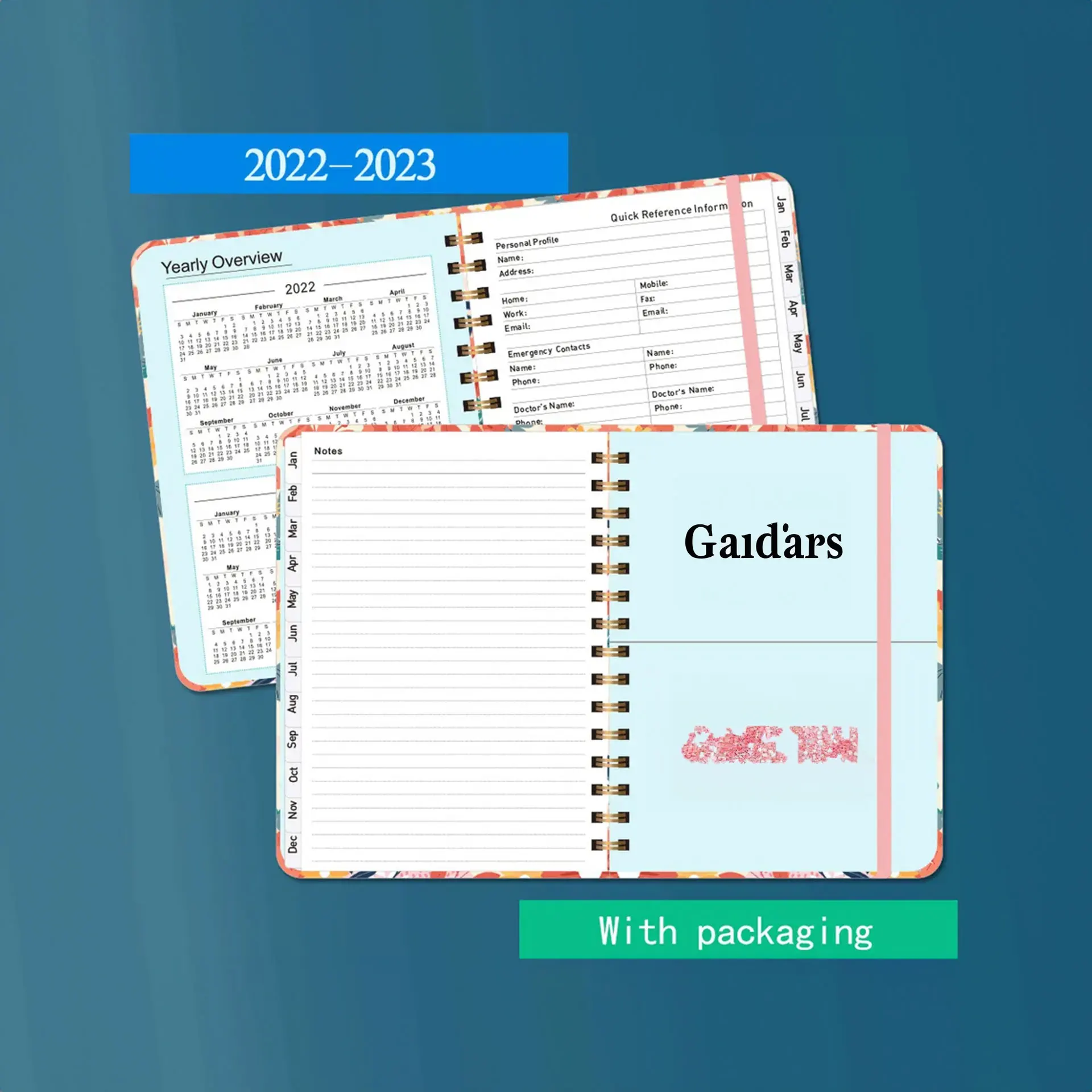 2024 Custom Printing Hardcover Spiral Affirmation Gratitude Self Care Planner Manifestation Prayer Journal Bible Note Books