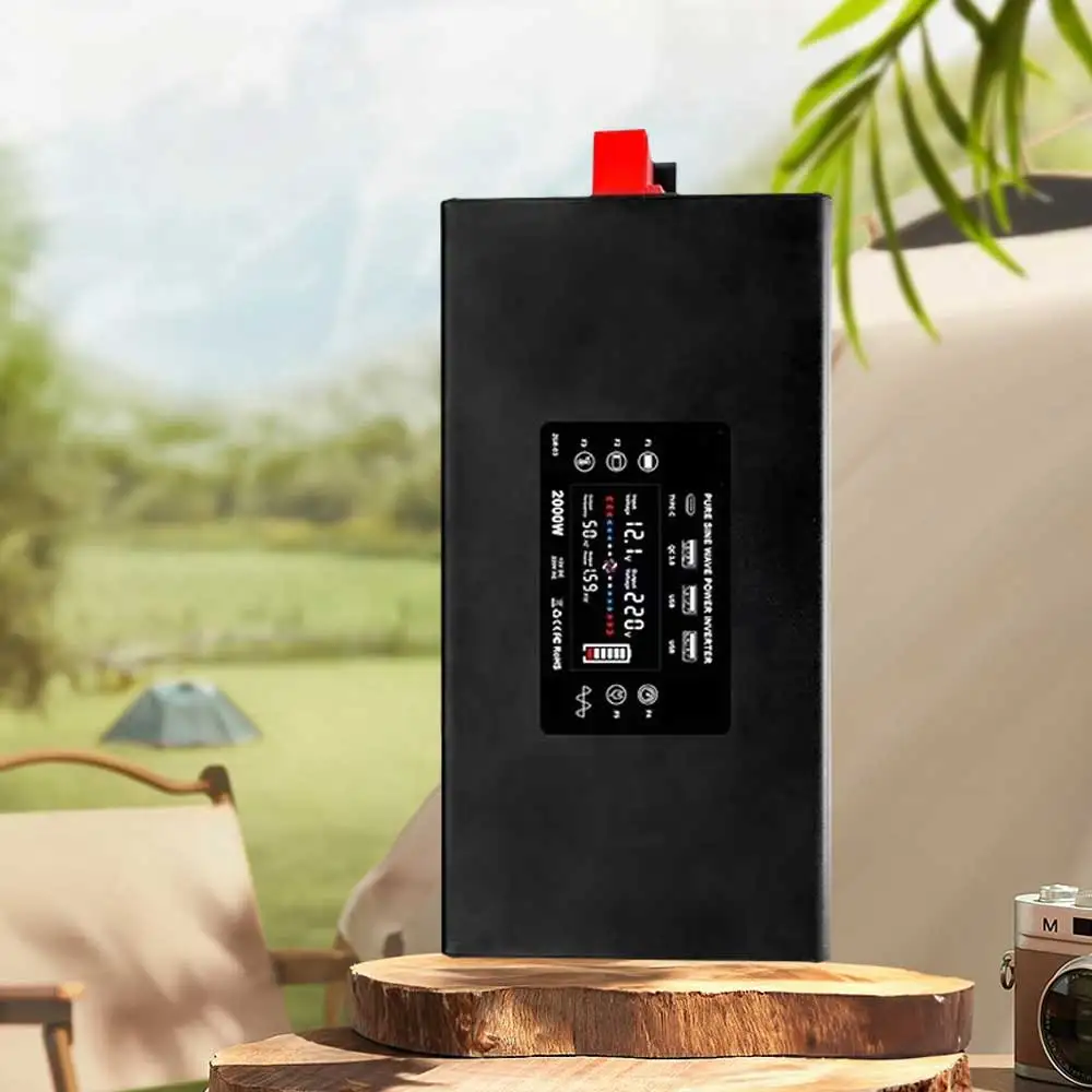 OSWELL 2000W(Peak 4400W) Power Pure Sine  inverter  12V or 24V to AC 110V 220V Converter Supply for RV Home Car Use