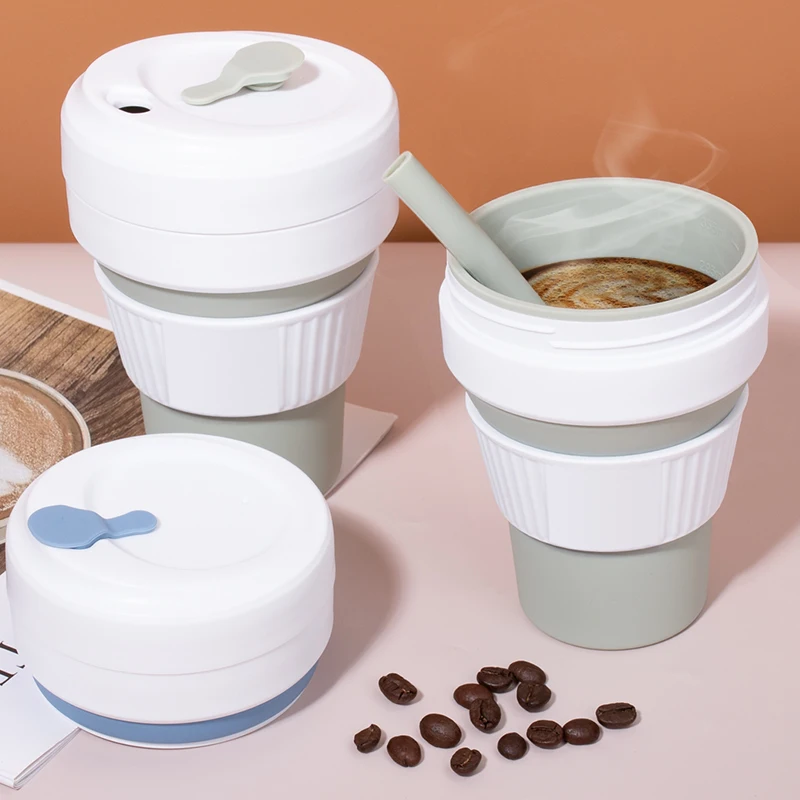 Многоразовая Складная Силиконовая кружка для кофе 12 16 унций