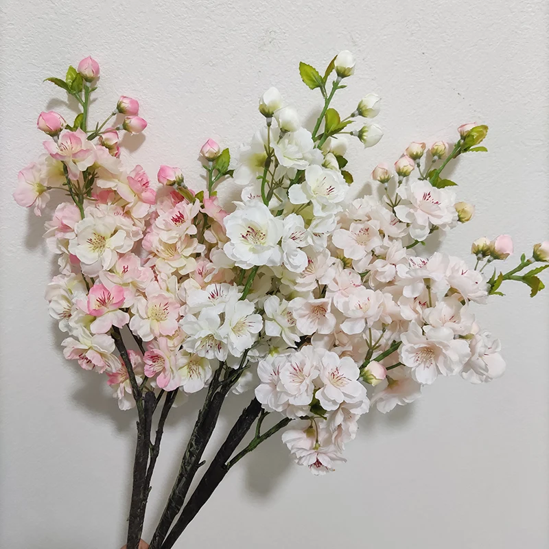 Decorative Faux Flowers Silk Indoor Cherry Blossom Flowers Baby Artificial Cherry Blossom Branches