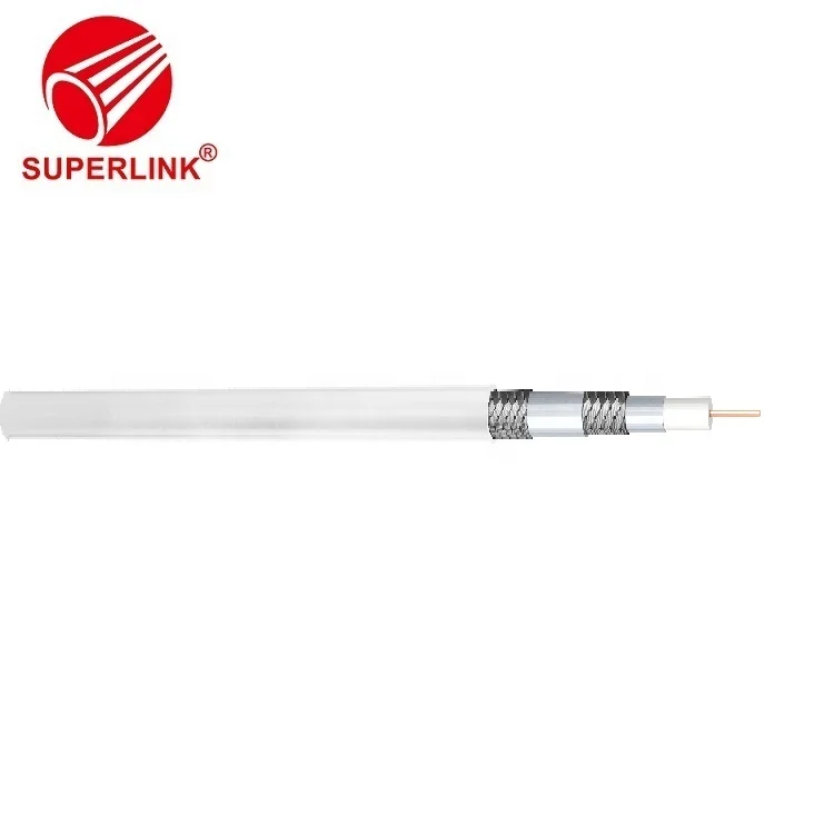 Высококачественный коаксиальный кабель RG6, двойной четырехэкранный коаксиальный кабель 18 AWG TV, спутниковый