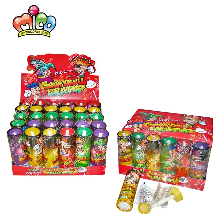 Ball Shape and Fruity Flavor lollipop with popping candy