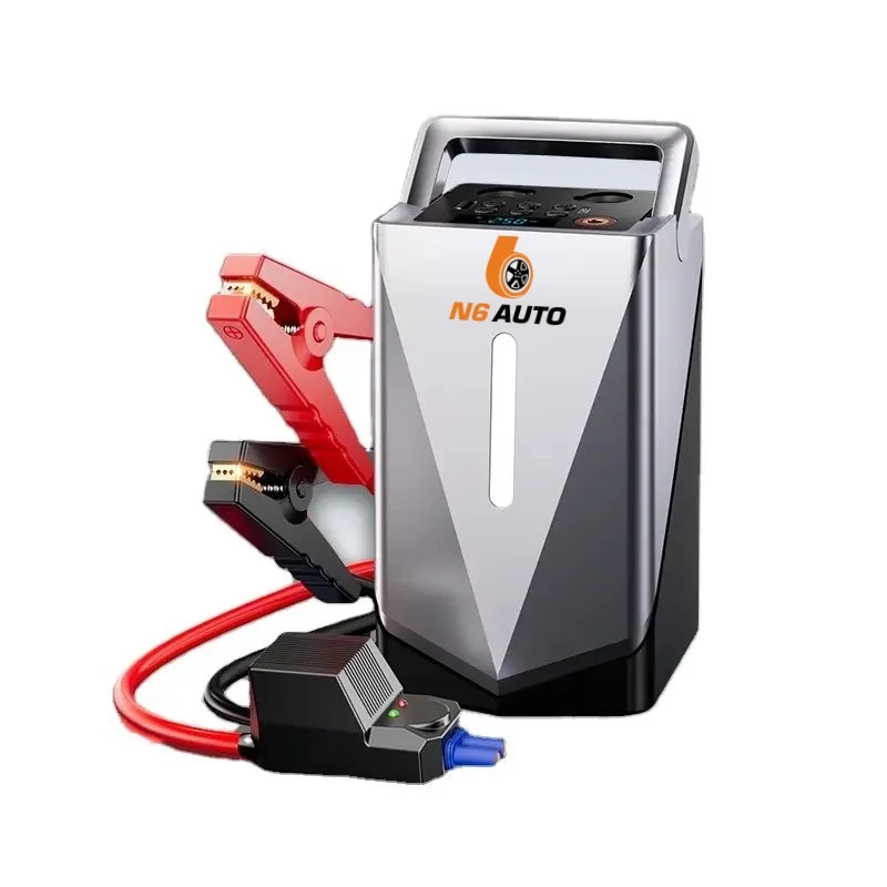 4in1 Car Battery Charger 12V 24V Power Bank Blower Car Tire Inflation Air Pump Compressor 12000mAh Portable Car Jump Starter