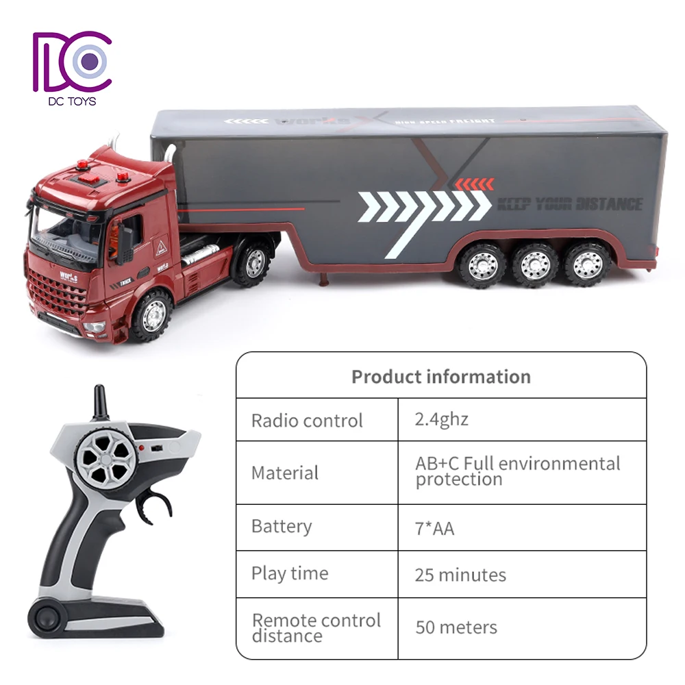 Hot Seller 2.4G Remote Control Container Truck Toy Tractor Trailer Truck Toy Radio Control Toy