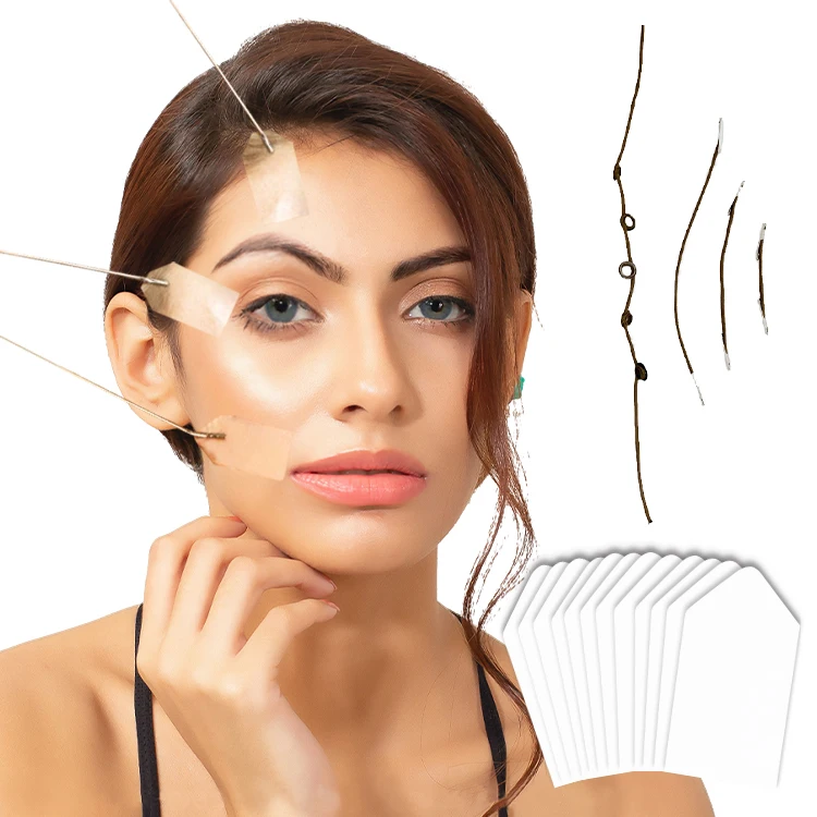 Hot sale face lifter sticker 40pcs with 4pcs rope 3 Colors makeup lifter invisible lifting tape for women