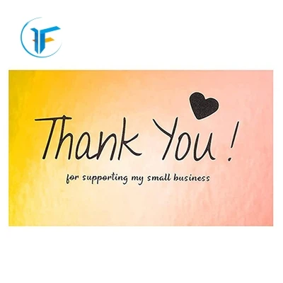 Wholesale 50pcs laser thank you cards 9*5cm decoration business gift card Thank You For Supporting Small Business Cards