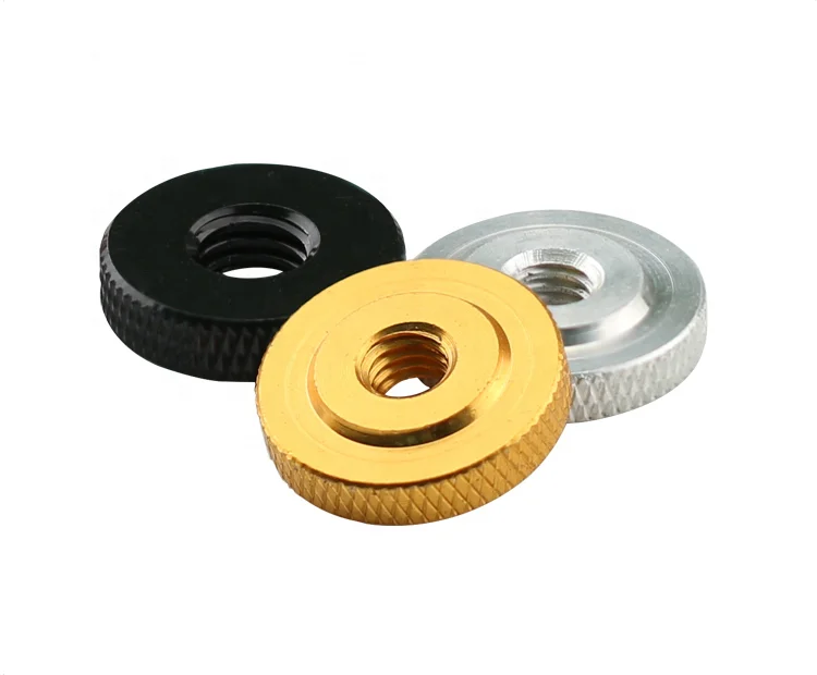 Anodized Aluminum Hand Nut M3 M4 M5 Knurled Thumb Nut  Precision Knurled Aluminum Thin Step Thumb Nut