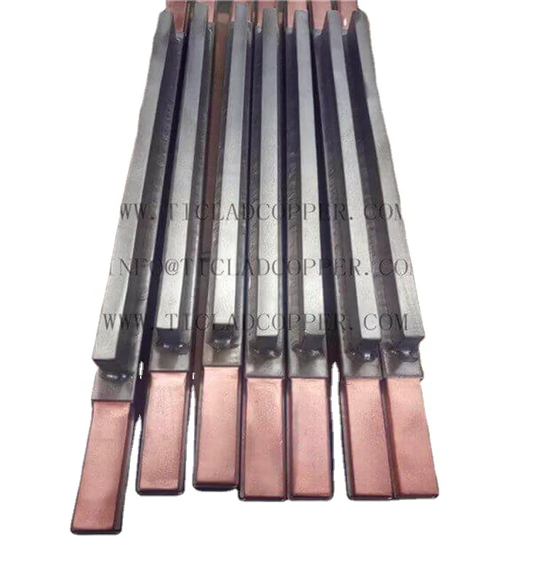 Titanium clad copper bar / clad bar for hydrometallurgy/ copper clad stainless steel sheet plate for eletrowinning  refining