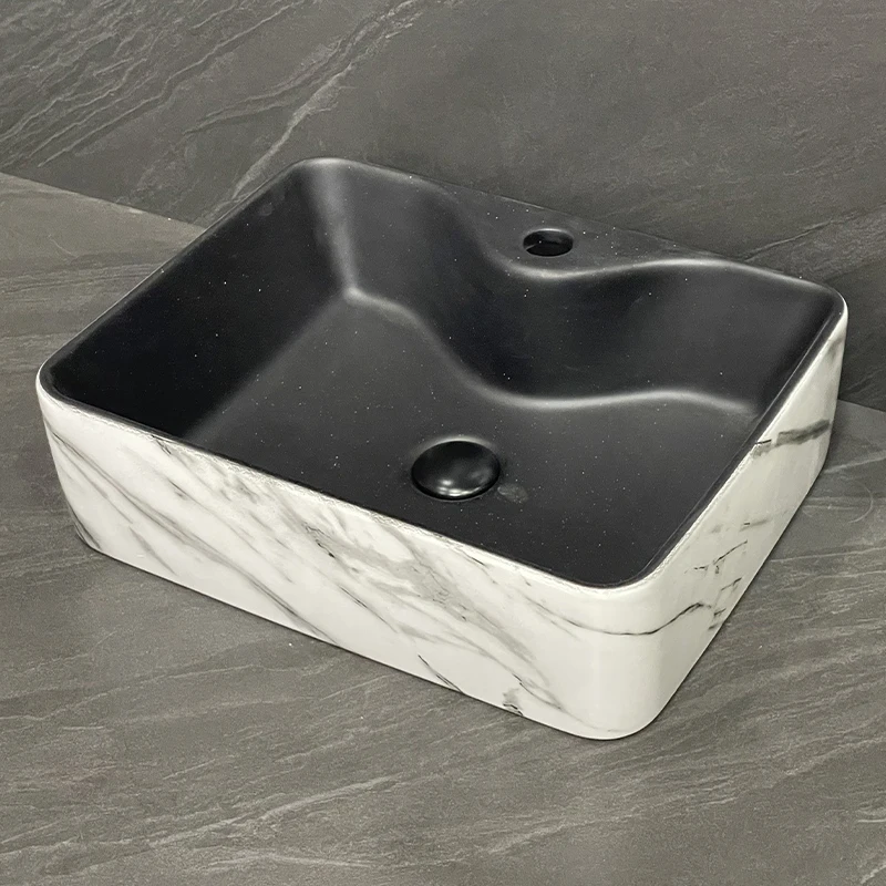 wholesale Bathroom Ceramic Wash Basin Bathroom Sink Counter Top Basin Modern Marble Vessel Sink