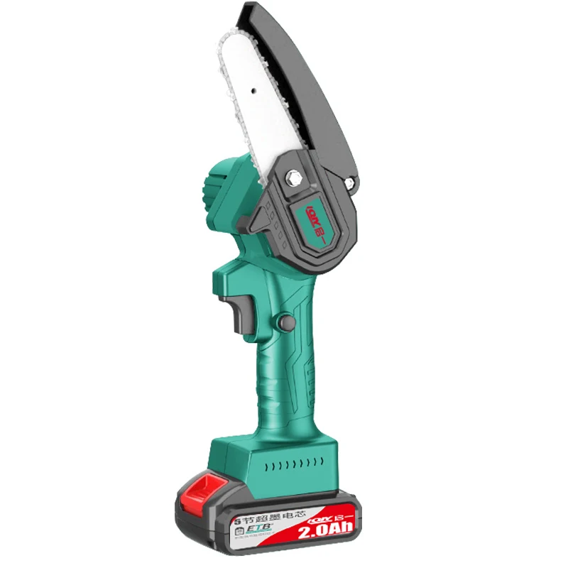 21V mini electric chainsaw rechargeable 4-Inch Lithium Battery Portable electric saw household one-handed christmas tree
