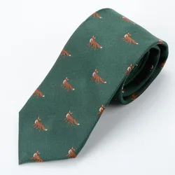 Hamocigia Custom Luxury Handmade Shengzhou Cravate Gravata Animal Silk Jacquard Woven Men Tie