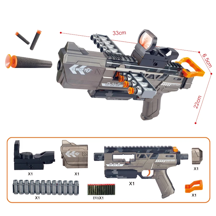 Soft Bullet Gun Soft Foam Bullet Blaster Toy air soft Gun  And Weapons Army Shell Ejecting Toy Metal Guns