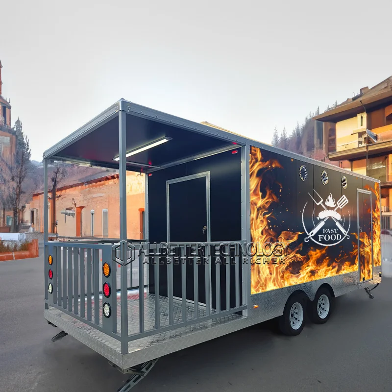 Customized Mexican Food Truck Near Me Mobile Food Trailer Restaurant Trailer For Sale With Fire System For Catering Trailer