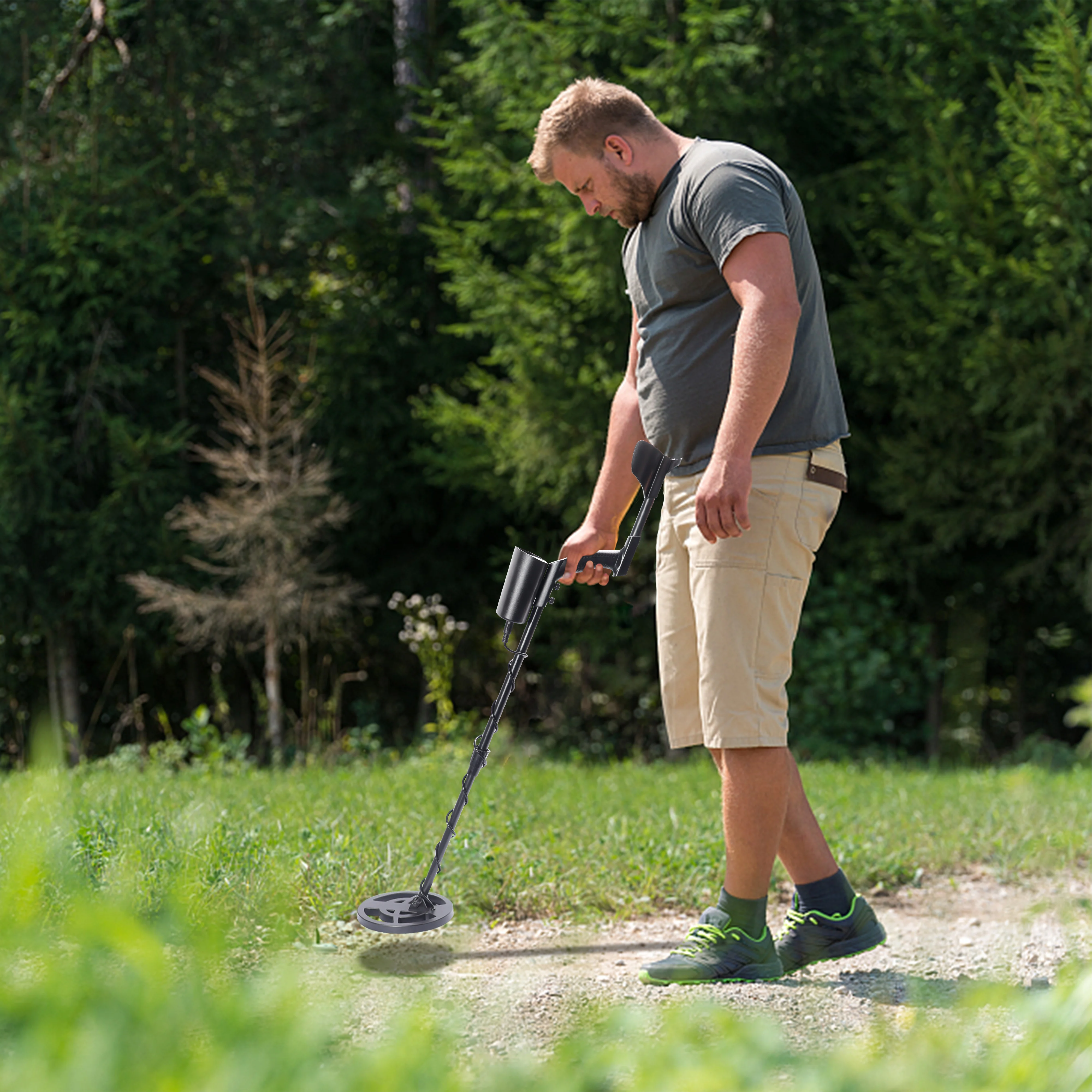 GT610 LCD display underground  metal  detector waterproof searching coil  hobby detector