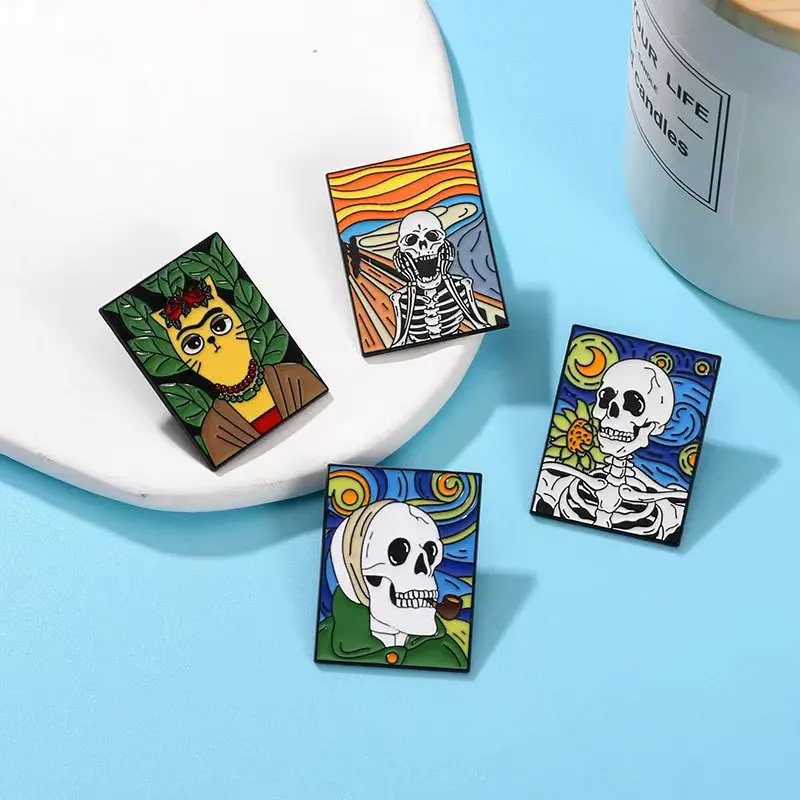 High Quality Hats Lapel Cute Cartoon Halloween Animal Cat Pins With Glove Glitter Custom Soft Enamel Pin