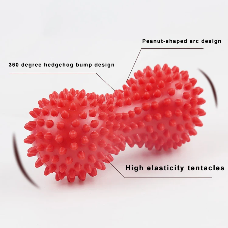 Peanut Shape Spiky Massage Ball PVC Therapy Stress Relief Massager Fitness Spiky Relieve Pain Tension Relax Ball