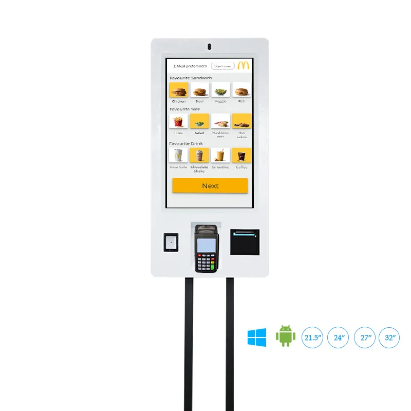24-дюймовый платежный киоск windows 10 самообслуживания билетный киоск сенсорный экран Автомат Диспенсер билетов машина