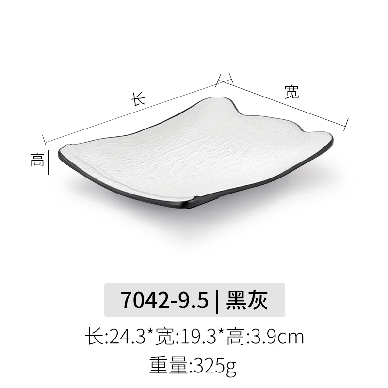 Черные двухцветные сервисные блюда креативные тарелки для ресторана небьющиеся оптовая продажа меламиновые посуда с логотипом