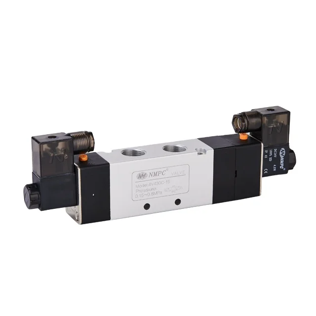 Air Control Valve G1/8' NPT 3 Position 5 way Pneumatic Solenoid Valve 4V430C-15 4V430E-15 4V430P-15