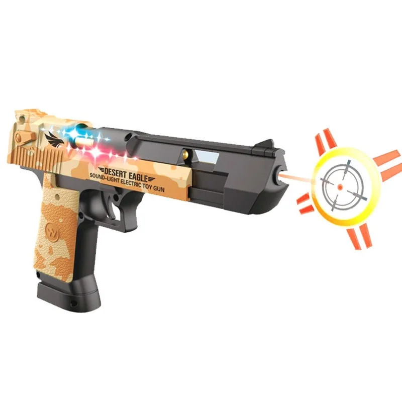 Hot sale light model gun plastic shooting target pistol electric boys battery operated gun children holiday gifts