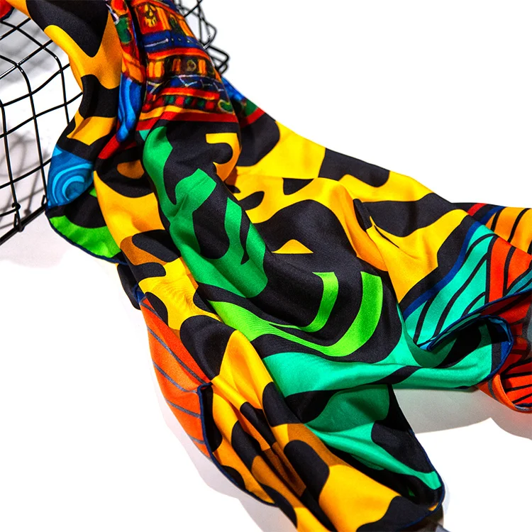 Elegent Ladies Cape Printed Shawl Manufacturing Imitated Silk Big Cotton Voile Fabric For Long Scarf Printed For Women Stylish