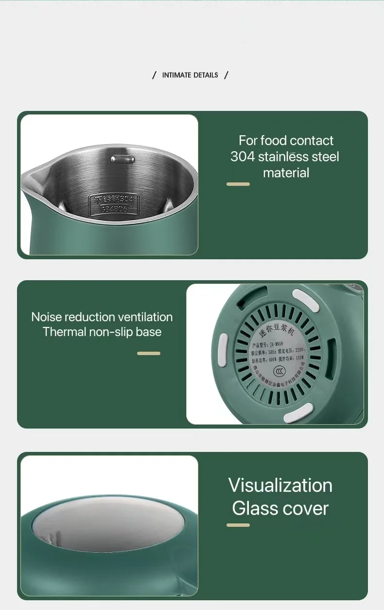 Hot Sale 400W Smoothie Soy Soya Maker Fruit Beans Bean Commercial Sus 304 Grinder Multifonction Soybean Milk Blender