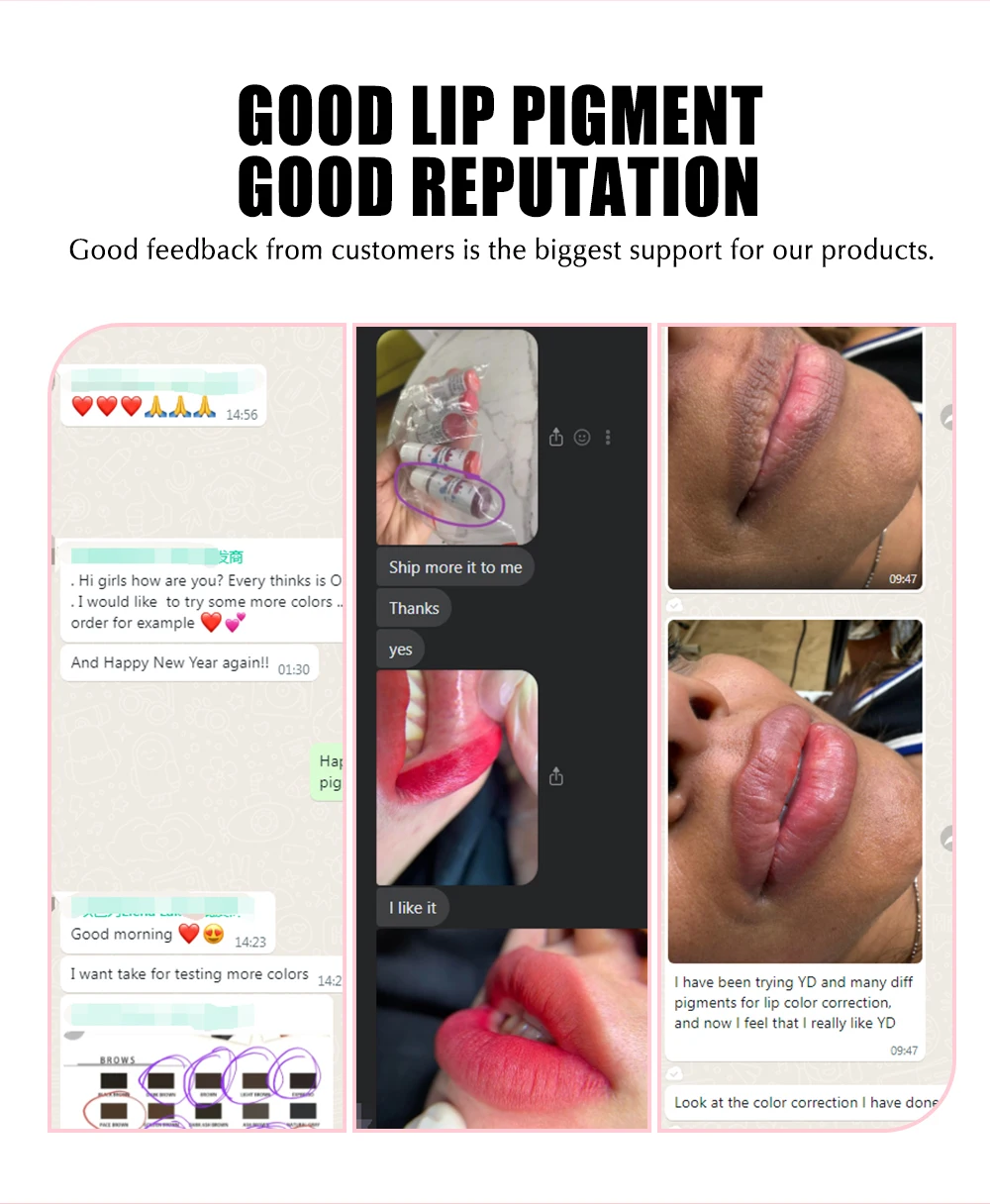 Wenshen Professional Rose Red Permanent Makeup Pigment for Lip Tattoo Ink 43 Colors for Choices