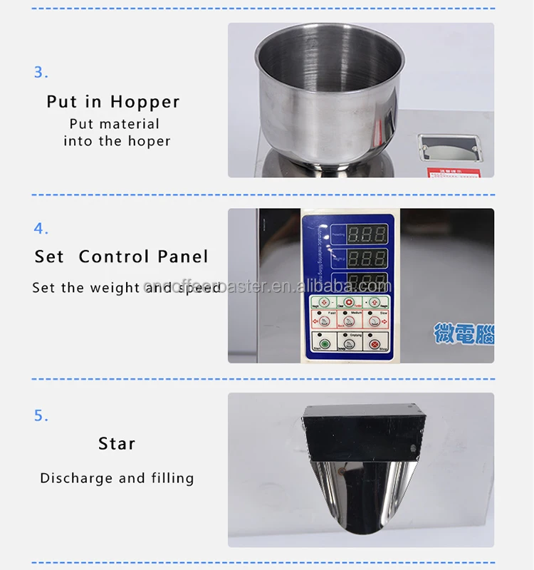 Dongyi Semi Automatic Granule/Rice/Coffee Weighing Filling Machine Of 3000g For Sale