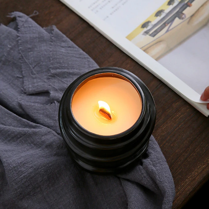Wholesale Unique Irregular Shape Matte Ceramic Jar Empty Candle Container for Candle Making Luxury Candle Jar