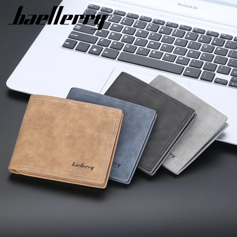wholesale billeteras baellerry slim anti theft mens wallets bifold leather pu portefeuille homme cuir de luxe wallate men wallet