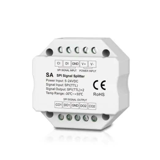 Skydance SA SPI  Splitter Signal Repeater amplifier for RGB or RGBW LED strips Dual way controller  digital