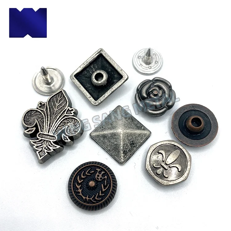 China wholesale brass copper clothing bag hardware accessories decoration rivet button for leather handbag