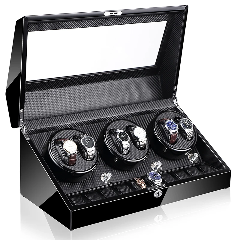 Automatic Watch Winder Box With Quiet Motor and Low Power Consumption Operation 6+10