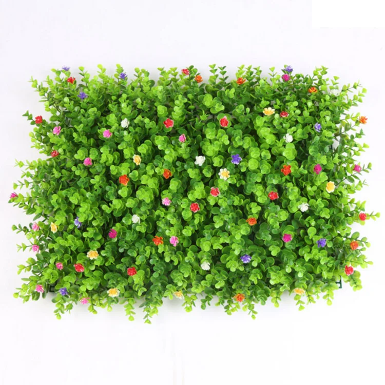 Artificial lawn Artificial plant wall Encrypted wall decoration with flower turf Fake plant wall