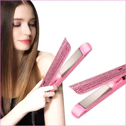 Bling Diamond Straighteners Custom Straighten Manufacturer Flat Iron Nano Titanium Hair Straightener