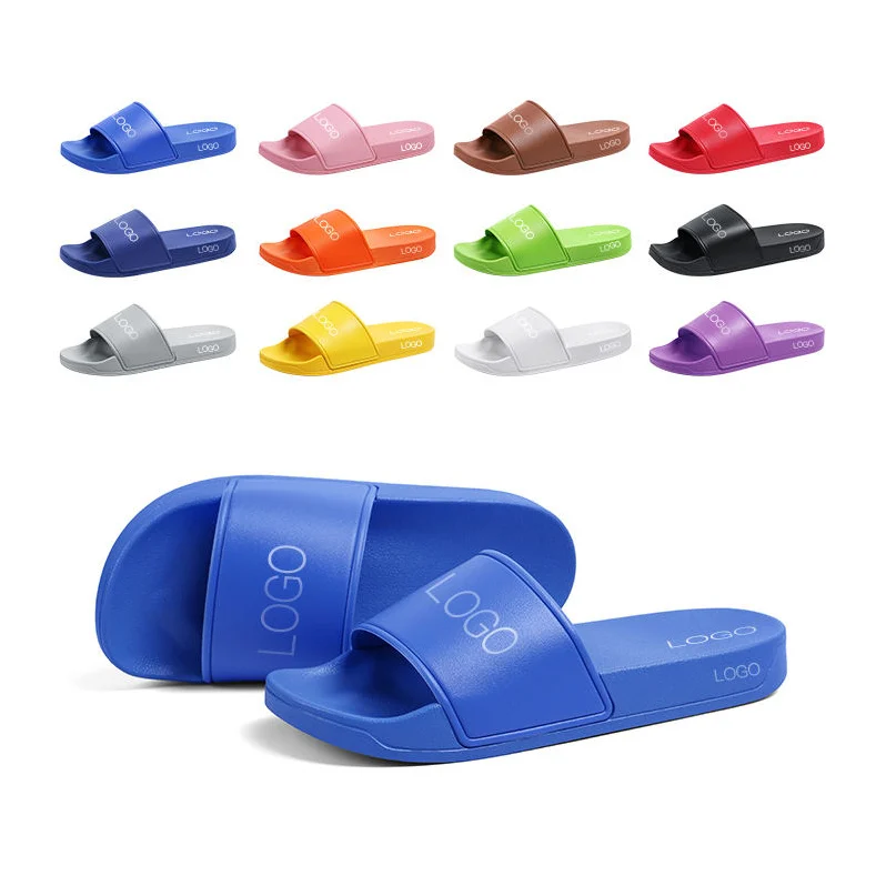 OEM Custom Black Slides Footwear Sandal PVC Custom Logo Slippers Men Plain Blank Slide Sandal Slippers Custom Logo Slide Sandal