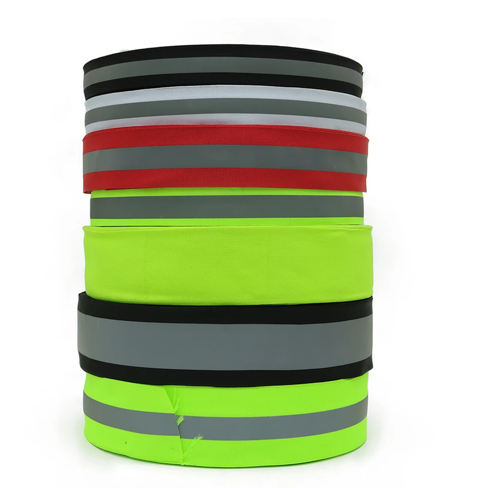 Customize Support 100% Polyester Double Side Fabric Yarn Knitting Reflective Band