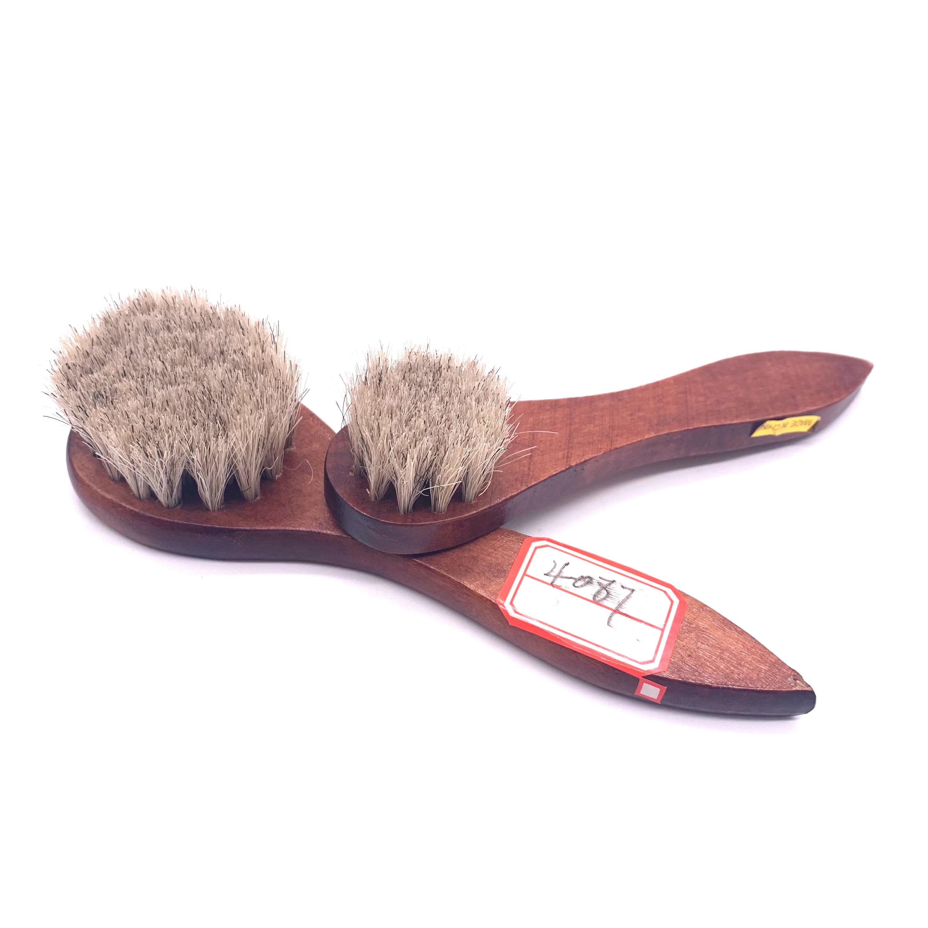 Wholesale custom Horse Hair Soft Cleaning Small Brush For Clothing Long Handle Wood Horse Hair Shoe Brush