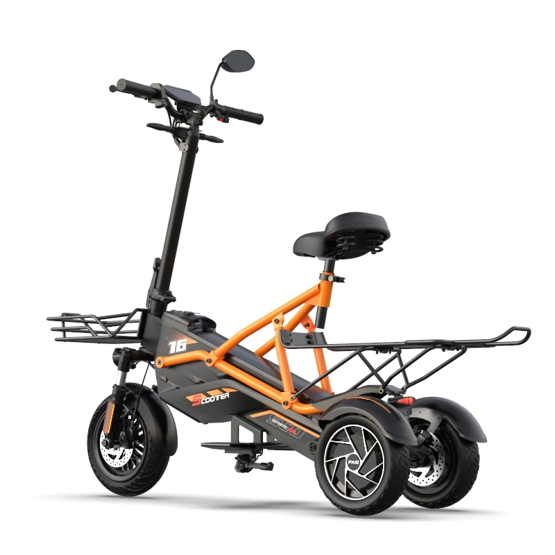Retail Price- Rear suspension scooter electrico 3 wheels folding electric scooter with seat