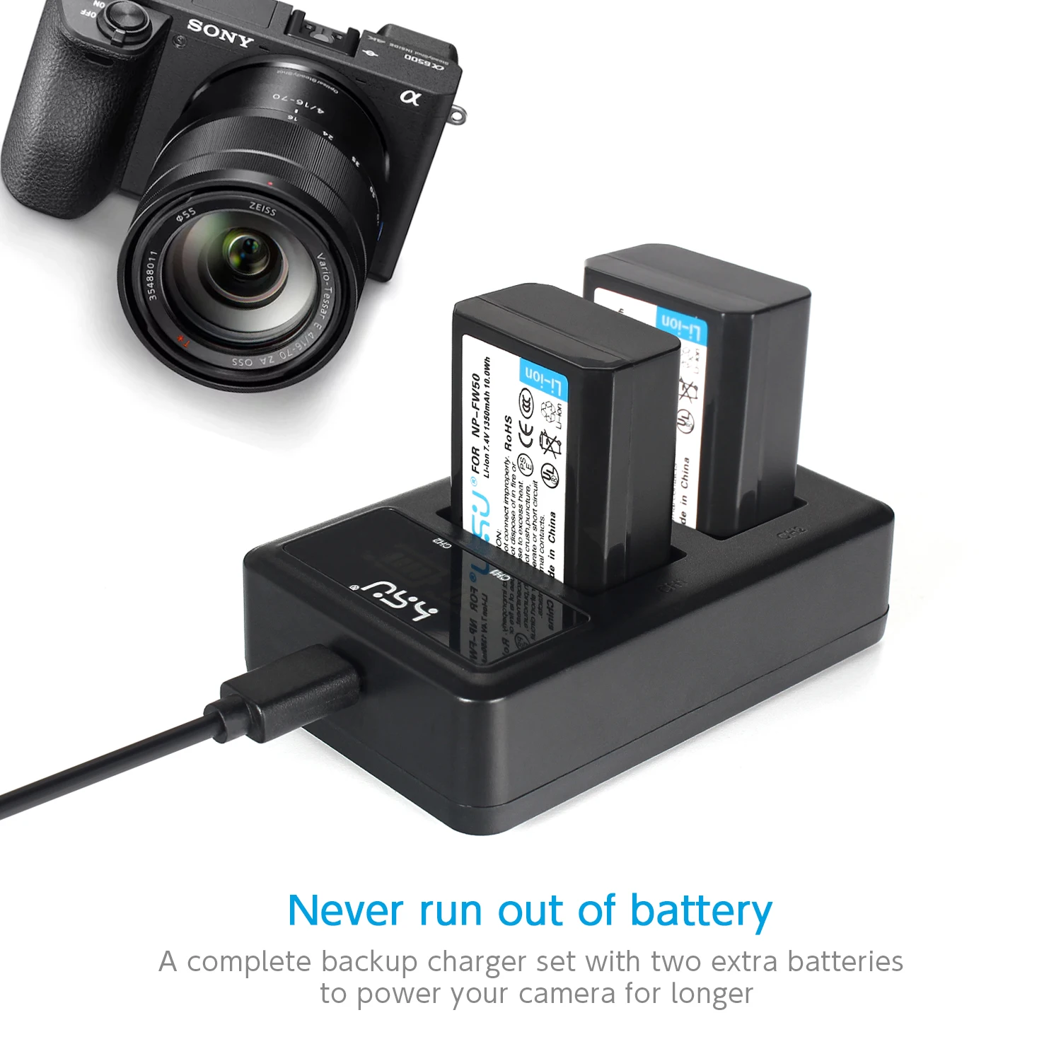  Аккумулятор NP-FW50 1500 мАч для камеры Sony Alpha 7 a7 7R a7R 7S a7S a3000 a5000 a6000 NE 5N 5C