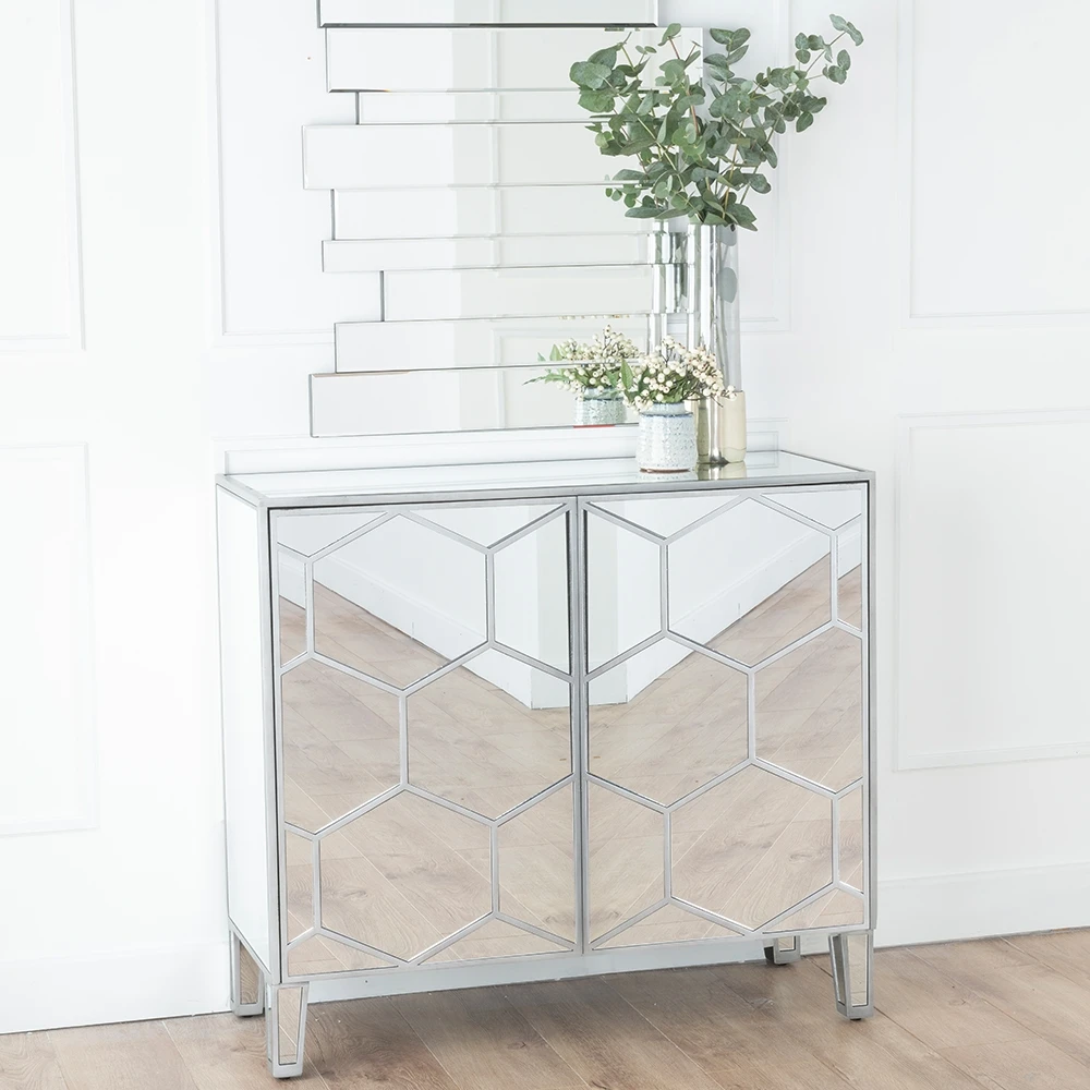 Tv Stand Silver Tv Console Table Tv Cabinet 3 Drawers Mirrored Crystal Factory Luxury Living Room Furniture