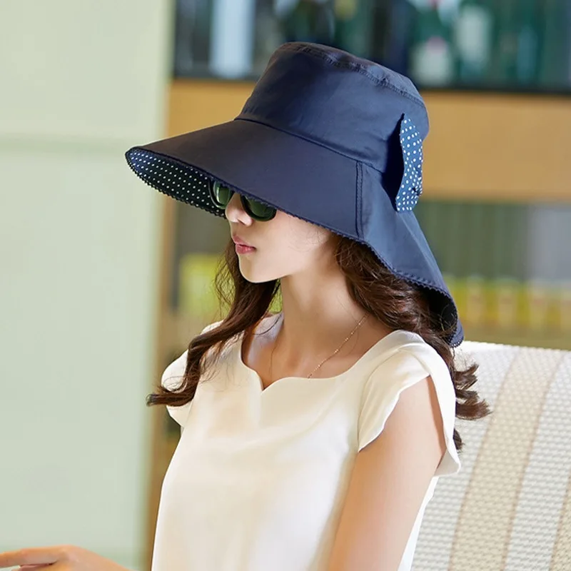 Summer Bill Flap Cap Cotton Sun Hat with Neck Cover Cord for Women