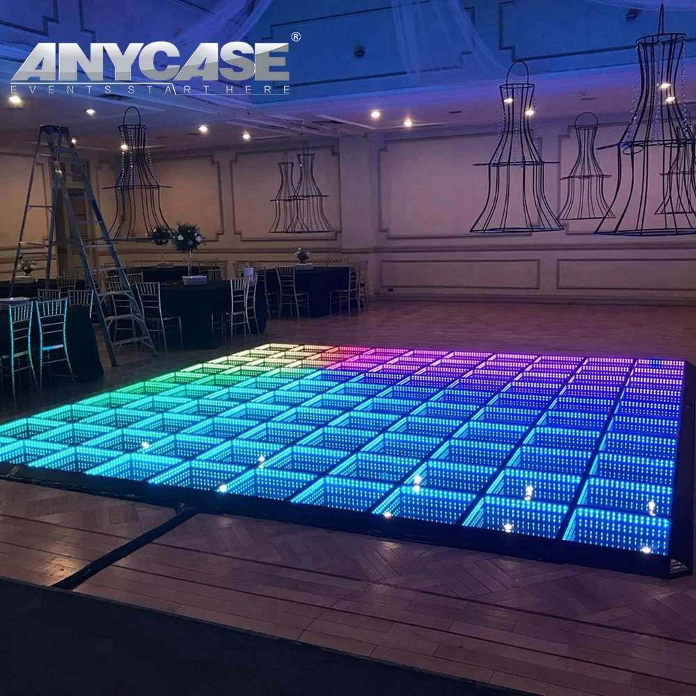 Latest ANYCASE RGBW 60*60cm Podium Banquet dmx 3D led dance floor