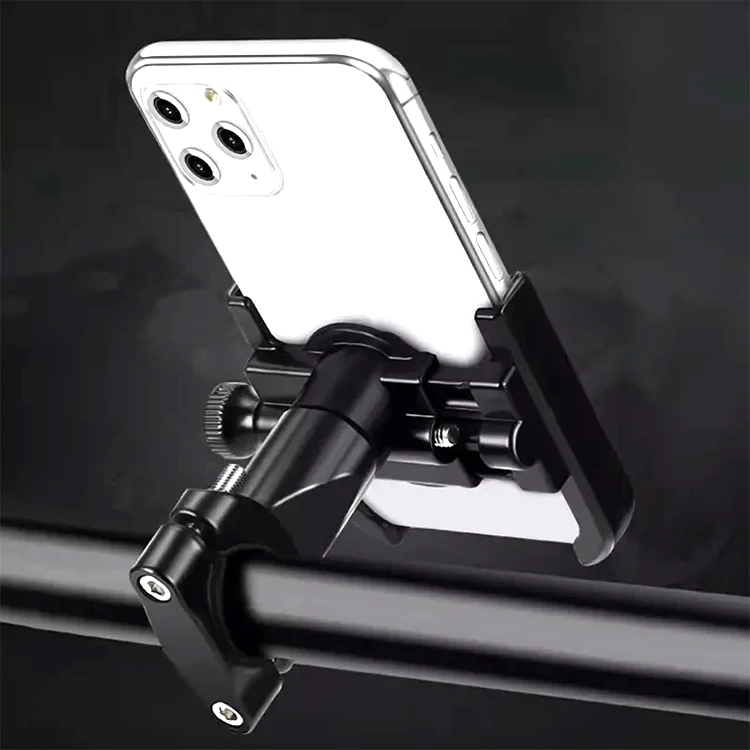 Full protection adjustable bicycle phone holder aluminum alloy 360 rotating security lock scooter bike motorcycle phone holder