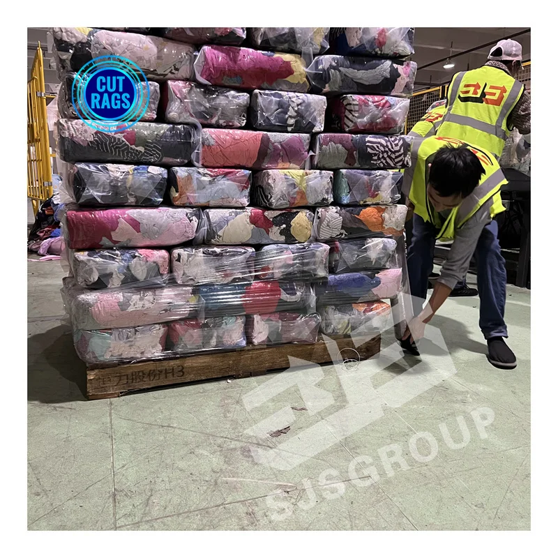 Factory Hot Sale Textile Waste Reclaimed Used Clothes Cleaning Rags Recycled Colored T-Shirt Cotton Rags