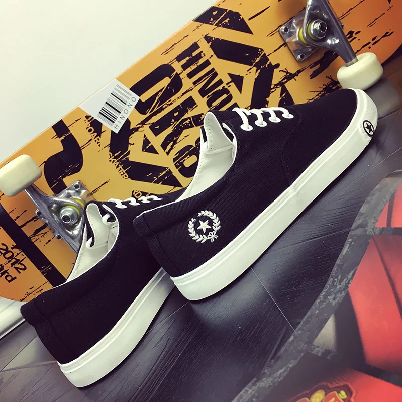 
Wholesale cheap lace up casual skate mens canvas shoes 