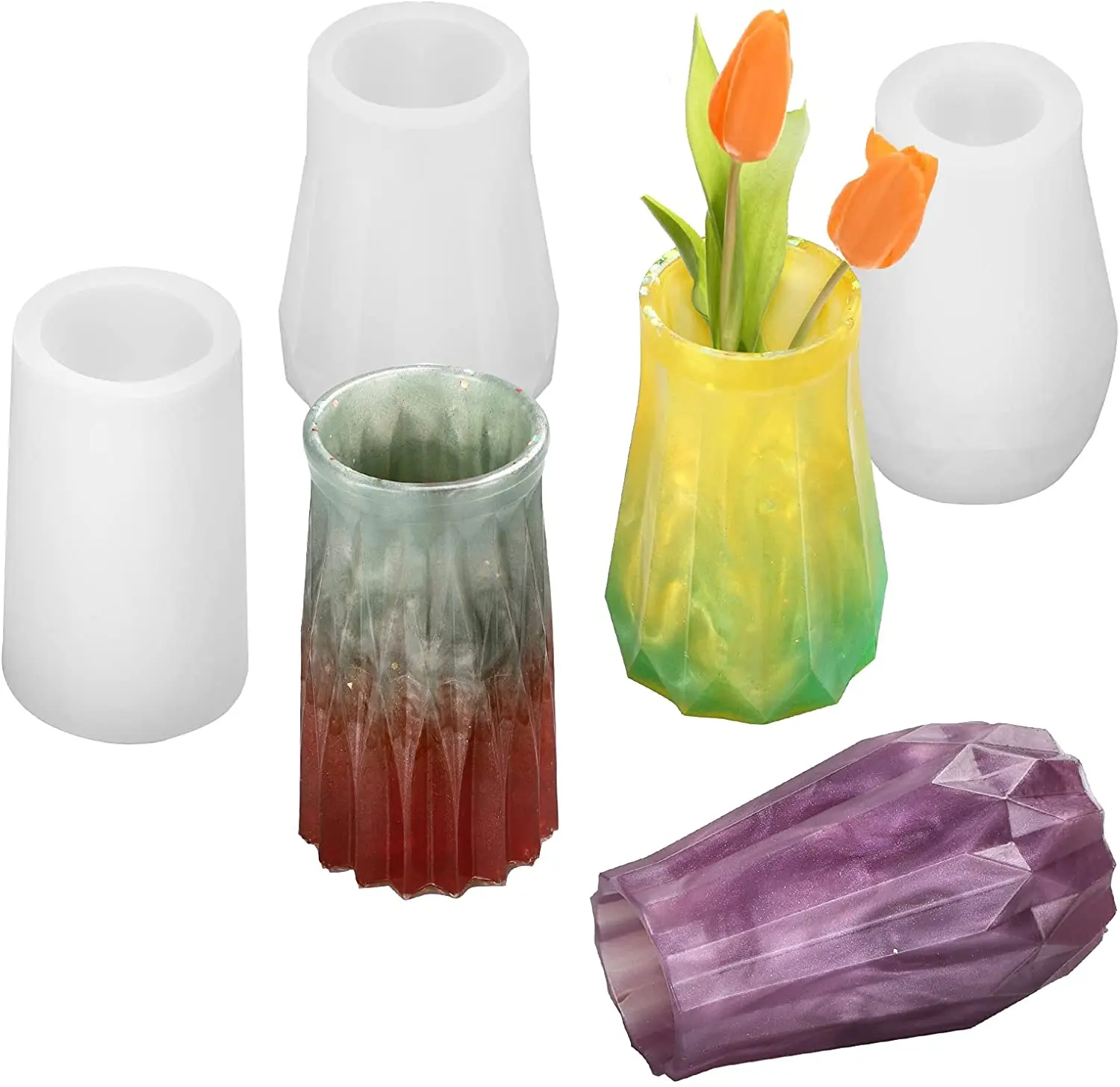 Silicone Vase Vase Jars  Molds,  Epoxy Resin Molds for Flower Pot  Functional Mold For Making Plant Resin Casting Art, P