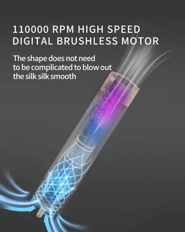Zexi High Speed Hot Air Auto Curler Blow Dryer Comb Ionic Brushless 5 in 1 Hair Dryer Styler Curler sample 3 in 1 blow dry brush